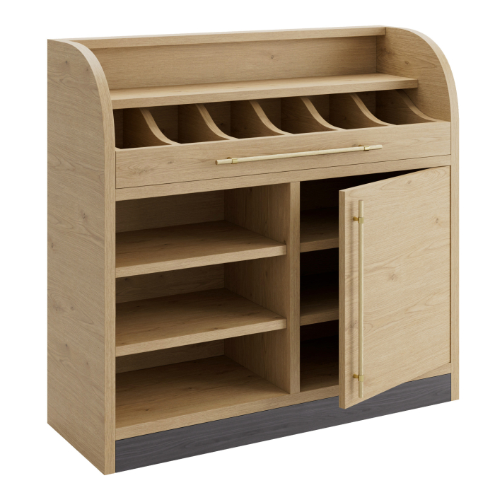 LEA | Besteckschrank | B:H 110 x 105 cm | Eiche | 1xTür + 4xBöden