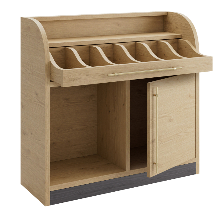 LEA | Besteckschrank | B:H 110 x 105 cm | Eiche  | 1xTür | Soft-Close