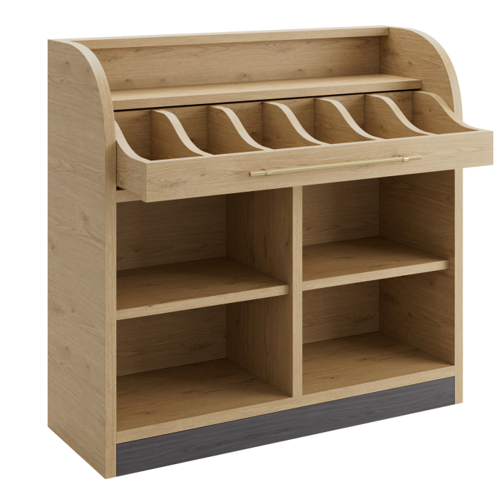 LEA | Besteckschrank | B:H 110 x 105 cm | Eiche | 2xBöden | Soft-Close