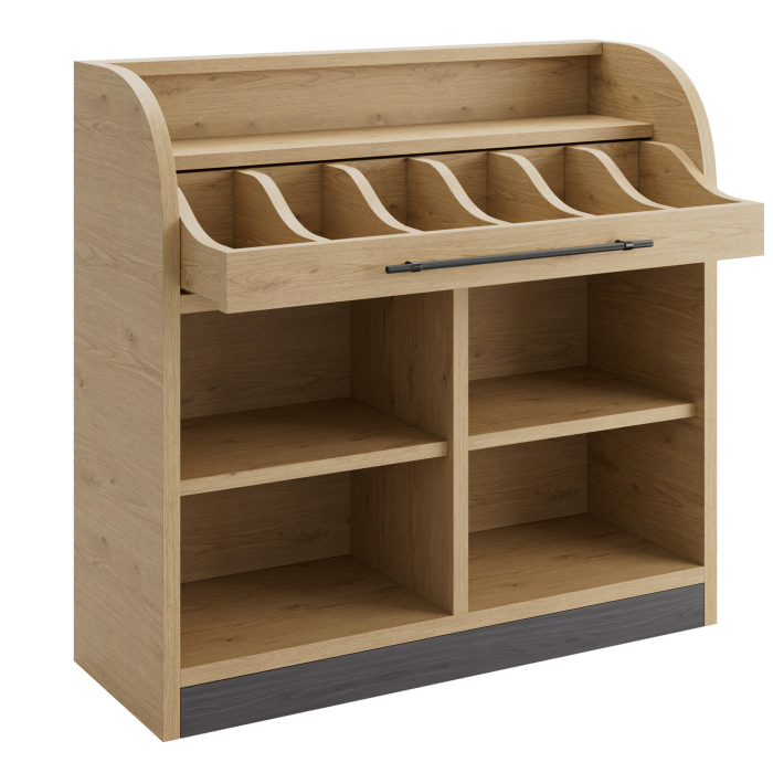 LEA | Besteckschrank | B:H 110 x 105 cm | Eiche | 2xBöden | Soft-Close
