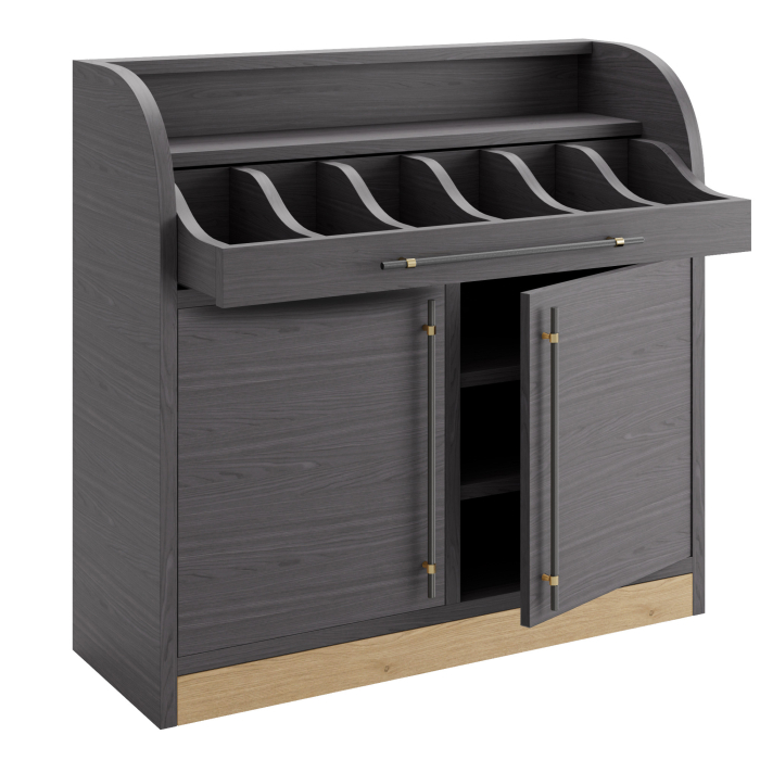 LEA | Besteckschrank | B:H 110 x 105 cm | Wenge | 2xTür + 4xBöden | Soft-Close