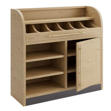LEA | Besteckschrank | B:H 110 x 105 cm | Eiche | 1xTür + 4xBöden