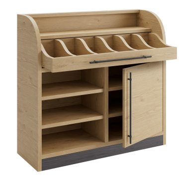 LEA | Besteckschrank | B:H 110 x 105 cm | Eiche | 1xTür + 4xBöden | Soft-Close