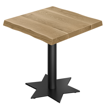 LEO | Tavolo da bistrò | L: 70 x 70 | H: 76 cm | Rovere | Struttura: Nero