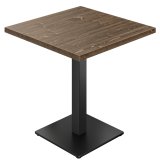 LIANA | Table de bistrot | L: 80 x 80 cm | H: 75 cm | Noyer | Structure : Noir