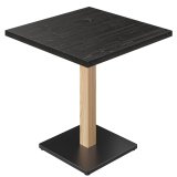 LIANA | Bistro Table | W: 70 x 70 cm | H: 75 cm | Black | Frame: Black / Oak