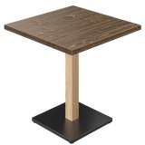 LIANA | Bistro Tisch | B:T 70 x 70 cm | H 75 cm | Walnuß | Gestell: Schwarz/ Eiche