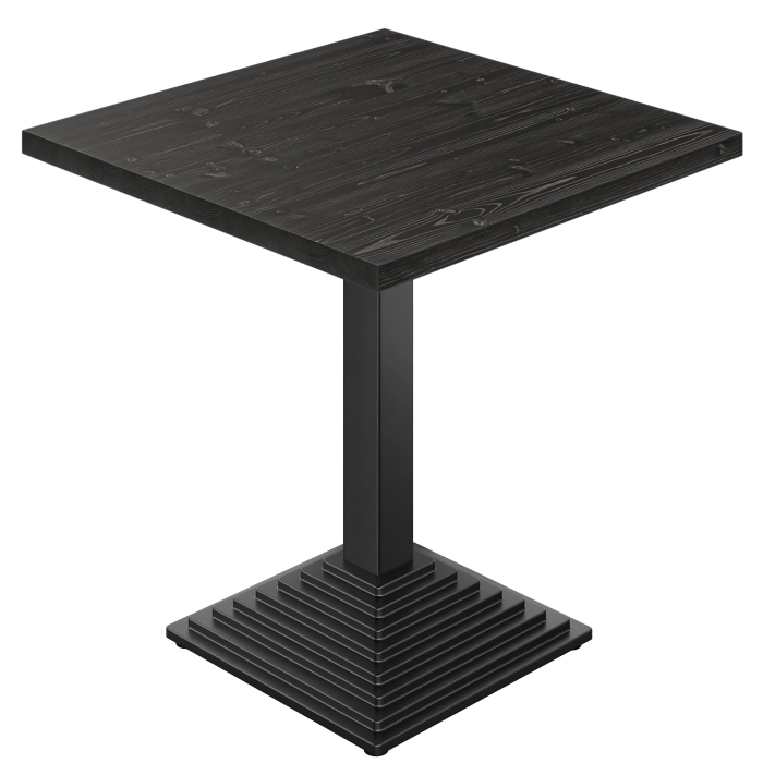 LILIANA | Table de bistrot | L:P 60 x 60 cm | H 80 cm | Noir | Structure : Noir | Pied : 8 x 8 cm