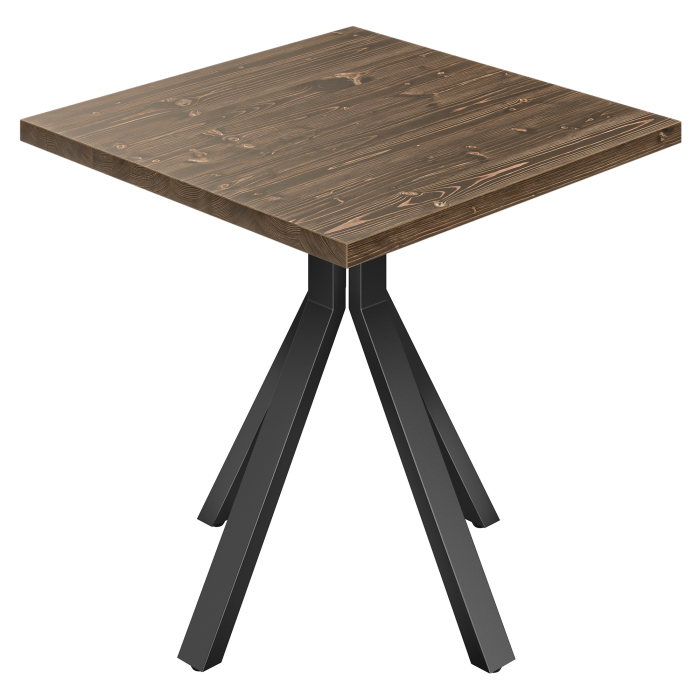 LIORA | Table de bistrot | L:P 70 x 70 cm | H 76 cm | Noyer | Structure : Noir