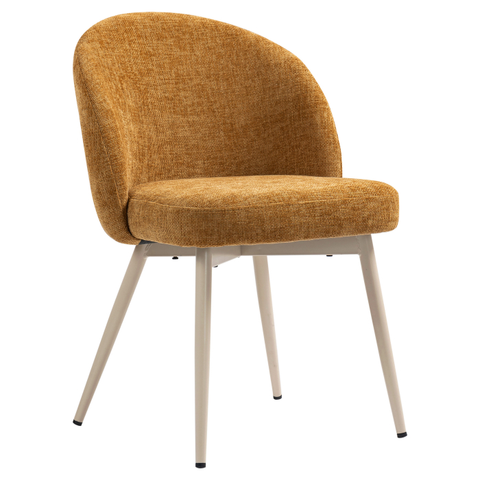 Lily | Hotel Stuhl | Honig Braun | Stoff/Textil | Gestell Weiß