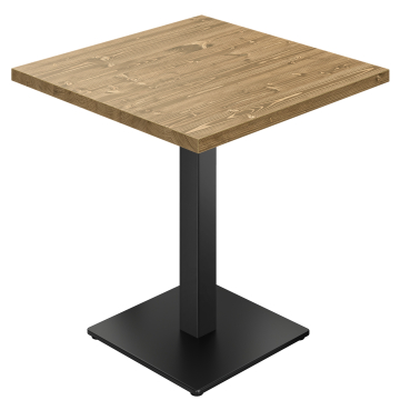 LIANA | Stolik bistro | Szer.:Gł. 70 x 70 cm | Wys. 75 cm | Dąb | Stelaż: Czarny