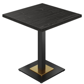 LIANA | Stolik bistro | Szer.:Gł. 80 x 80 cm | Wys. 75 cm | Czarny | Stelaż: Czarny/Złoty