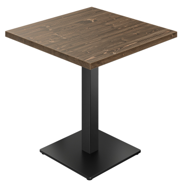 LIANA | Bistro Tisch | B:T 60 x 60 cm | H 75 cm | Walnuß | Gestell: Schwarz