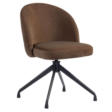 Lily | Hotel Chair | Brown | Velvet | Swivel Base