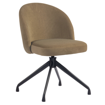 Lily | Hotellstol | Taupe | Fløyel | Svingbar base