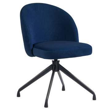 Lily | Sedia da hotel | Blu | Velluto | Base girevole