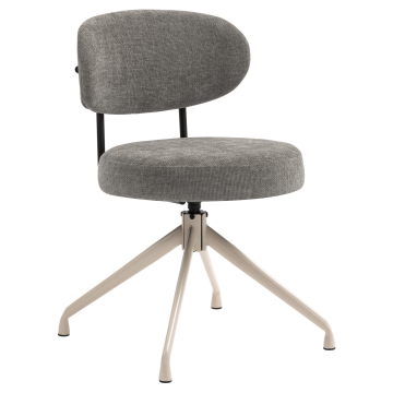 Lina | Hotel Stuhl | Grau | Stoff/Textil | Drehfuß | Gestell Weiß
