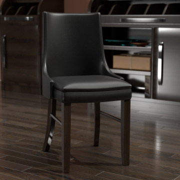 LOLA | bistro stol | skinn | Svart