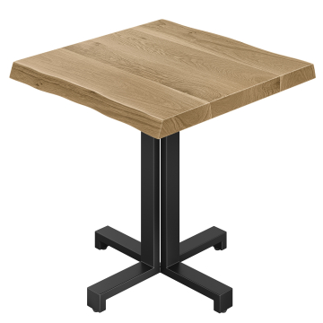 LUCIA | Bistro-pöytä | L: 70 x 70 | K: 76 cm | Tammi | Runko: Musta