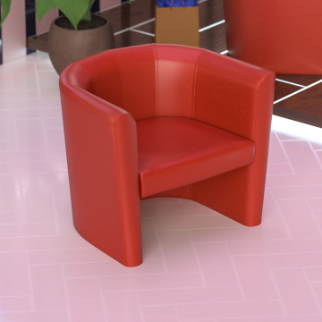 LUIS SMALL | Fauteuil club | Rouge | Cuir