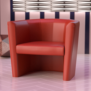LUIS SMALL | Clubsessel | Rot | Leder