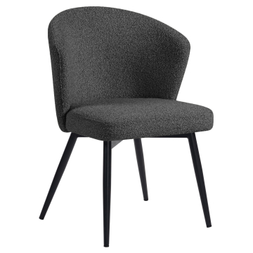 Lynn | Chaise d'hôtel | Gris foncé | Tissu Teddy