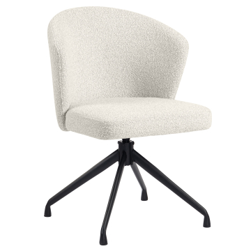 Lynn | Hotel Stuhl | Creme | Teddystoff | Drehfuß