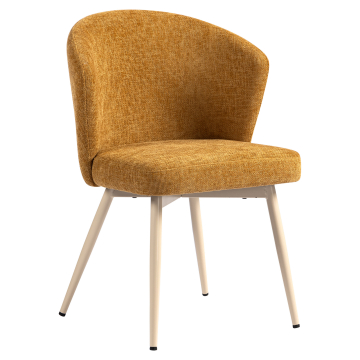 Lynn | Hotellituoli | Hunajanruskea | Kangas/Tekstiili | Valkoinen runko