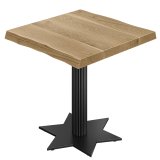 MATEO | Table de bistrot | L:P 70 x 70 | H 76 cm | Chêne | Structure : Noir