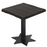 MATEO | Table de bistrot | L: 70 x 70 | H: 76 cm | Noir | Structure : Noir