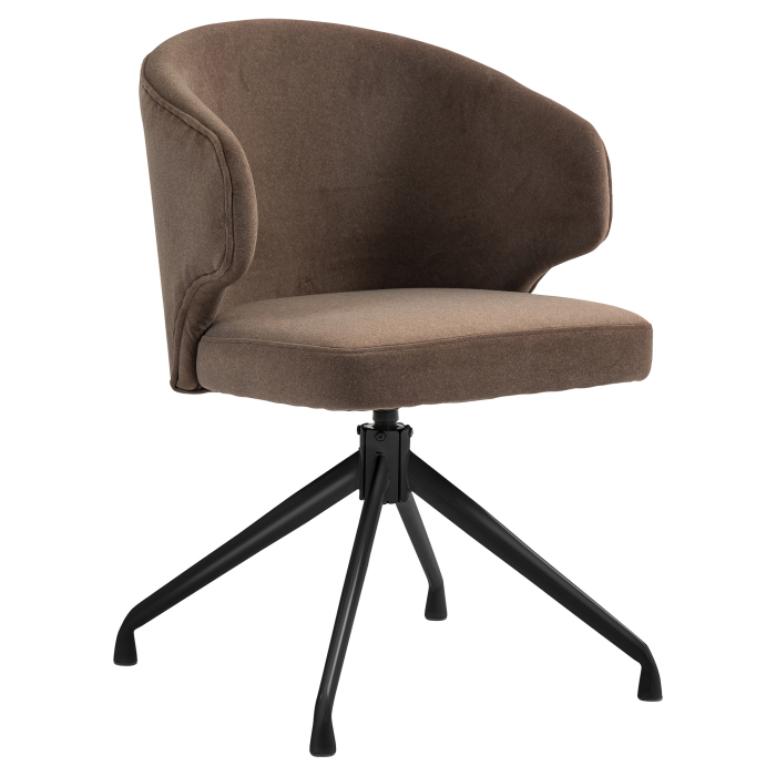 Marie | Hotelstoel | Bruin | Fluwel | Draaivoet