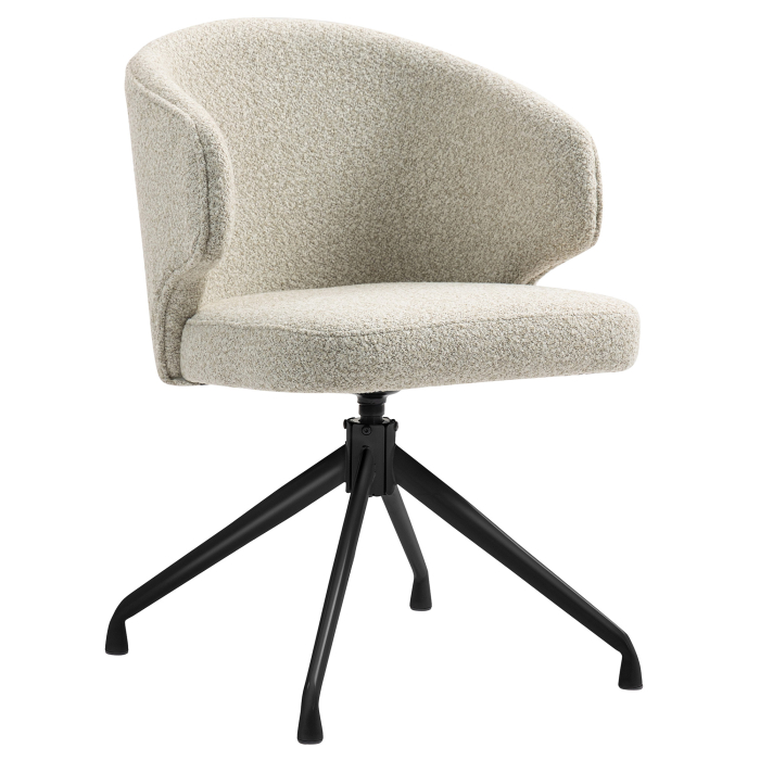 Marie | Hotelstoel | Creme | Teddystof | Draaisteun