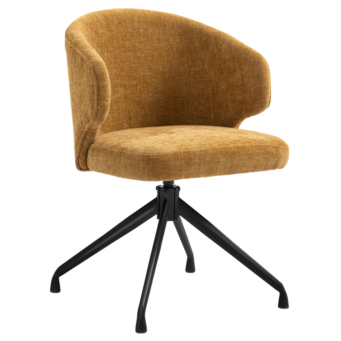 Marie | Hotel Chair | Honey Brown | Fabric/Textile | Swivel Base