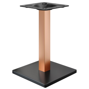 MADRID | Estructura para mesa de bistró | Negro/Cobre | Altura: 71 cm | Columna: 8 x 8 cm | Base: 40