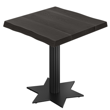 MATEO | Table de bistrot | L: 70 x 70 | H: 76 cm | Noir | Structure : Noir