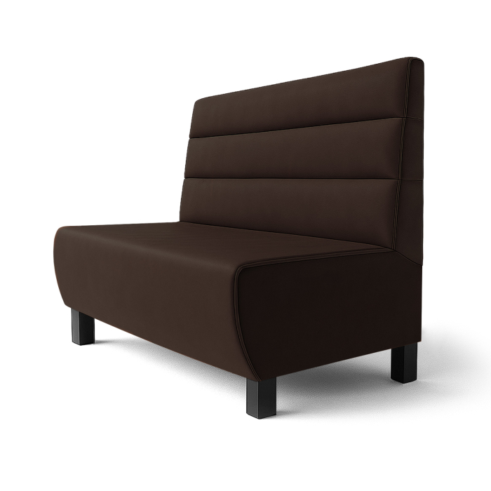 Meyer F | Restaurantbænk | B:H 60 x 90 cm | Brun | Vandrette striber | Læder