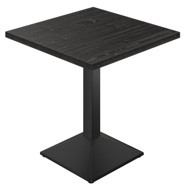 MELIS | Table de bistro | L:P 80 x 80 cm | H 80 cm | Noir | Piètement : Noir | Socle : 8 x 8 cm