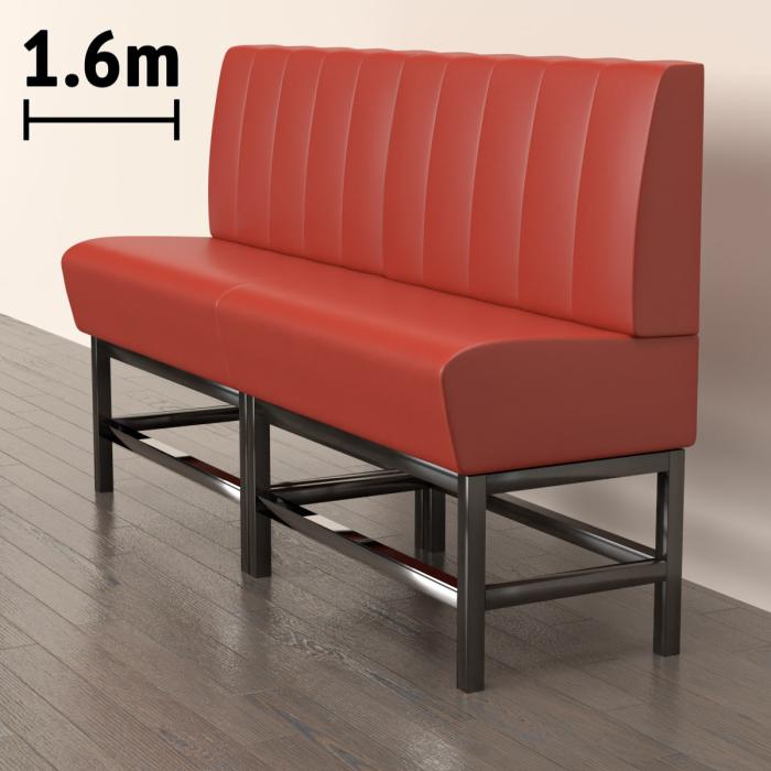 MIAMI | Counter Height Banquette Bench | W:H 160 x 133 cm | Red | Striped | Leather