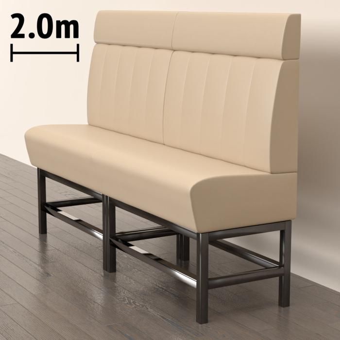 MIAMI | Panchina del ristorante | L:H 200 x 158 cm | Crema | A righe | Pelle