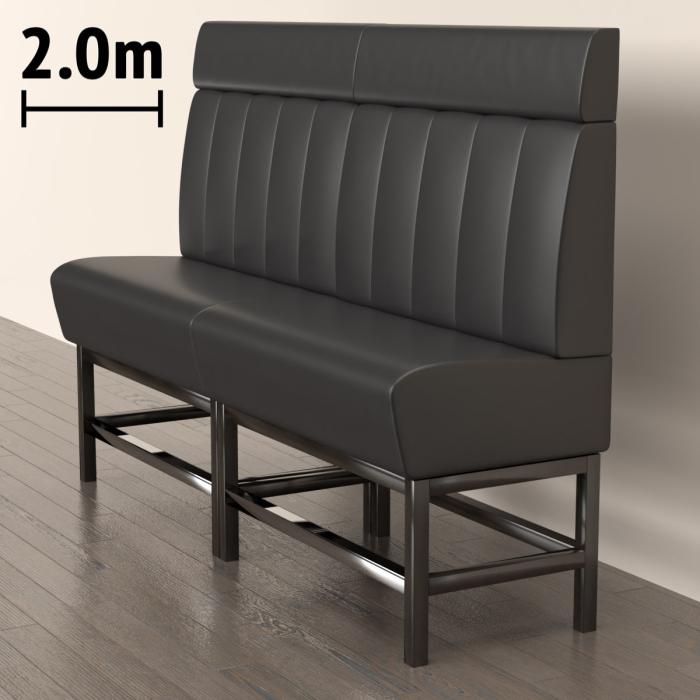 MIAMI | Panchina del ristorante | L:H 200 x 158 cm | Nero | A righe | Pelle