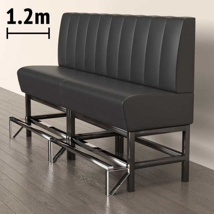 MIAMI | Banco para hostelería | Ancho:Alto 120 x 133 cm | Negro | Rayas | Piel