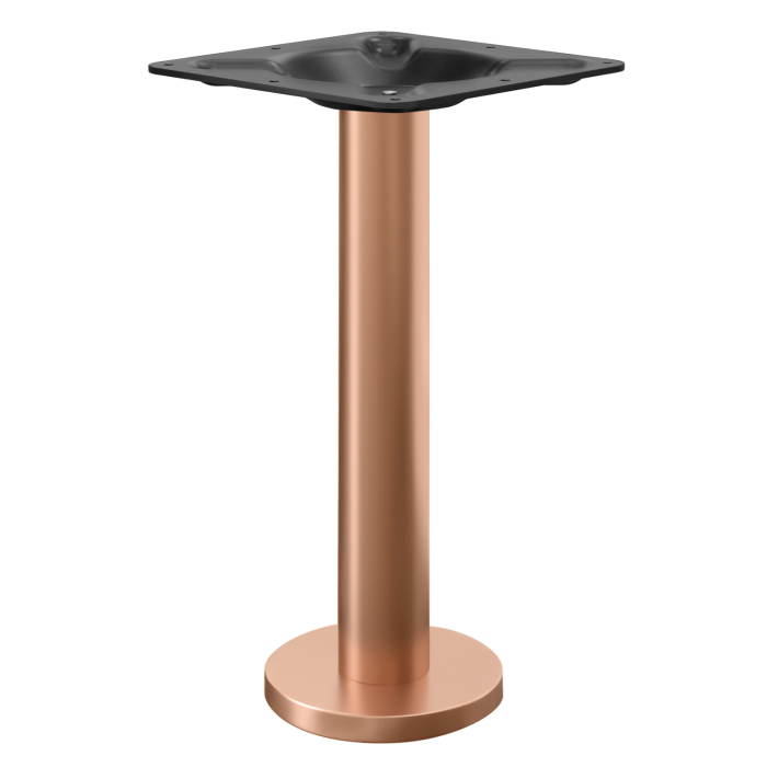 MILAN | Bistro Tischgestell | Kupfer | Fuß: Ø 18 cm | Säule: 7,6 x 69 cm | Bodenmontage