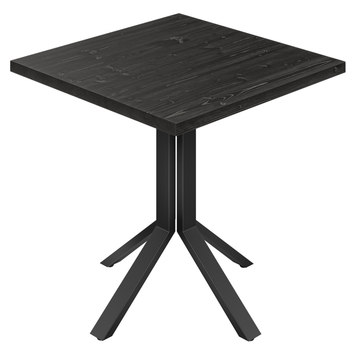 MILENA | Tavolo Bistro | L: 70 x 70 cm | A: 76 cm | Nero | Struttura: Nero