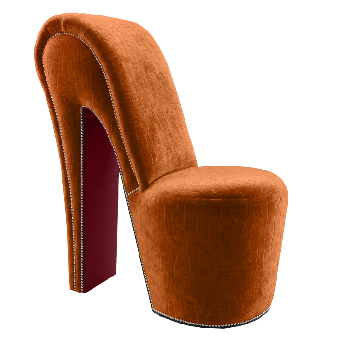 MIRANDA | High Heels Sessel | Glatt | Samt | Classic | Orange