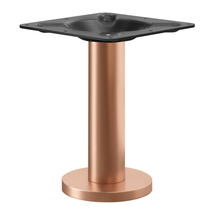 MILAN | Bistro Lounge Tischgestell | Kupfer | Fuß: Ø 18 cm | Säule: 7,6 x 36 cm | Bodenmontage