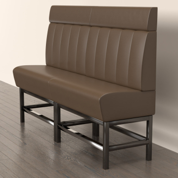 MIAMI | Gastro Hochbank | B:H 180 x 158 cm | Braun | Gestreift | Leder