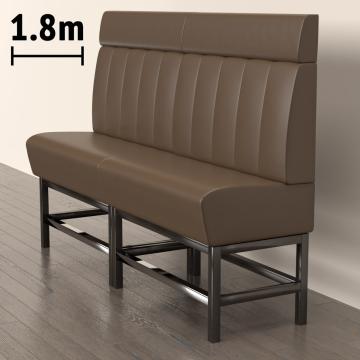 MIAMI | Gastro Hochbank | B:H 180 x 158 cm | Braun | Gestreift | Leder