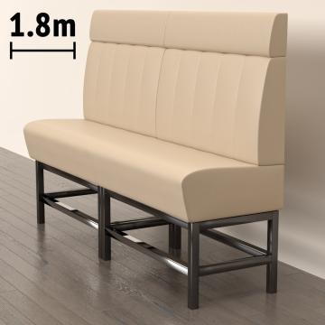 MIAMI | Gastro Hochbank | B:H 180 x 158 cm | Creme | Gestreift | Leder