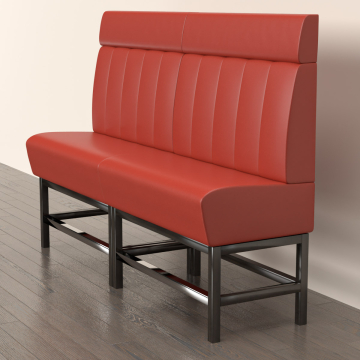 MIAMI | Gastro Hochbank | B:H 180 x 158 cm | Rot | Gestreift | Leder