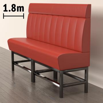 MIAMI | Gastro Hochbank | B:H 180 x 158 cm | Rot | Gestreift | Leder